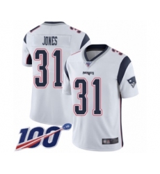 Men's New England Patriots #31 Jonathan Jones White Vapor Untouchable Limited Player 100th Season Football Jersey