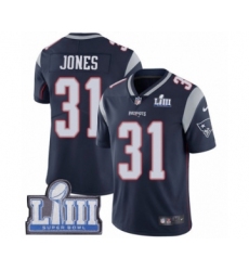 Men's Nike New England Patriots #31 Jonathan Jones Navy Blue Team Color Vapor Untouchable Limited Player Super Bowl LIII Bound NFL Jersey