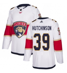 Men's Adidas Florida Panthers #39 Michael Hutchinson Authentic White Away NHL Jersey