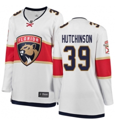 Women's Florida Panthers #39 Michael Hutchinson Authentic White Away Fanatics Branded Breakaway NHL Jersey