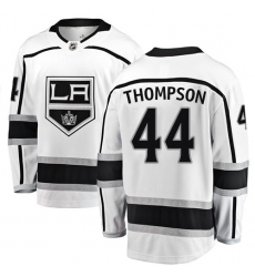 Men's Los Angeles Kings #44 Nate Thompson Authentic White Away Fanatics Branded Breakaway NHL Jersey
