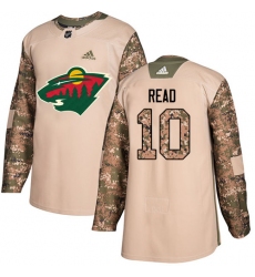 Youth Adidas Minnesota Wild #10 Matt Read Authentic Camo Veterans Day Practice NHL Jersey