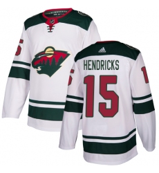 Youth Adidas Minnesota Wild #15 Matt Hendricks Authentic White Away NHL Jersey