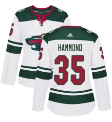 Women's Adidas Minnesota Wild #35 Andrew Hammond Authentic White Away NHL Jersey