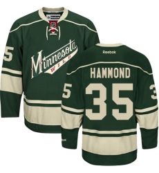 Youth Reebok Minnesota Wild #35 Andrew Hammond Authentic Green Third NHL Jersey