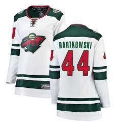 Women's Minnesota Wild #44 Matt Bartkowski Authentic White Away Fanatics Branded Breakaway NHL Jersey