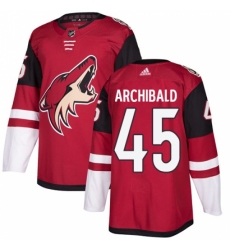 Men's Adidas Arizona Coyotes #45 Josh Archibald Authentic Burgundy Red Home NHL Jersey