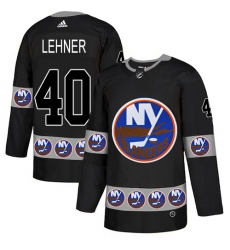 Men's Adidas New York Islanders #40 Robin Lehner Authentic Black Team Logo Fashion NHL Jersey
