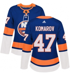 Women's Adidas New York Islanders #47 Leo Komarov Premier Royal Blue Home NHL Jersey