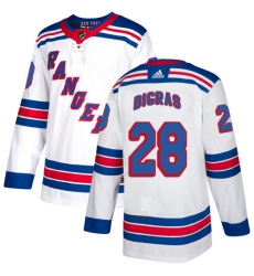 Men's Adidas New York Rangers #28 Chris Bigras Authentic White Away NHL Jersey