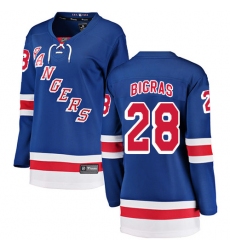 Women's New York Rangers #28 Chris Bigras Fanatics Branded Royal Blue Home Breakaway NHL Jersey