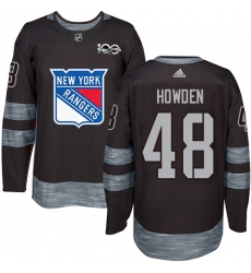 Men's Adidas New York Rangers #48 Brett Howden Authentic Black 1917-2017 100th Anniversary NHL Jersey