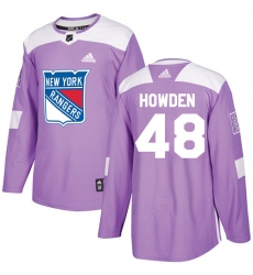 Youth Adidas New York Rangers #48 Brett Howden Authentic Purple Fights Cancer Practice NHL Jersey