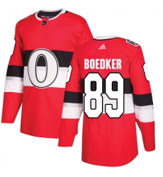 Men's Adidas Ottawa Senators #89 Mikkel Boedker Authentic Red 2017 100 Classic NHL Jersey