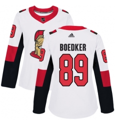 Women's Adidas Ottawa Senators #89 Mikkel Boedker Authentic White Away NHL Jersey