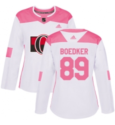Women's Adidas Ottawa Senators #89 Mikkel Boedker Authentic White Pink Fashion NHL Jersey