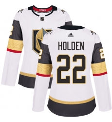 Women's Adidas Vegas Golden Knights #22 Nick Holden Authentic White Away NHL Jersey