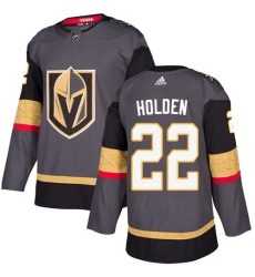 Youth Adidas Vegas Golden Knights #22 Nick Holden Authentic Gray Home NHL Jersey