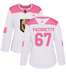 Women's Adidas Vegas Golden Knights #67 Max Pacioretty Authentic White Pink Fashion NHL Jersey