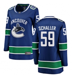 Women's Vancouver Canucks #59 Tim Schaller Fanatics Branded Blue Home Breakaway NHL Jersey