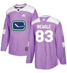 Men's Adidas Vancouver Canucks #83 Jay Beagle Authentic Purple Fights Cancer Practice NHL Jersey