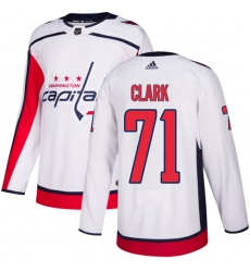 Men's Adidas Washington Capitals #71 Kody Clark Authentic White Away NHL Jersey