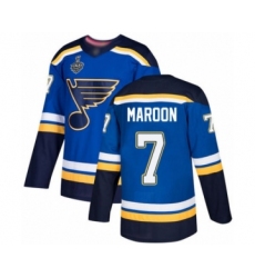 Men's St. Louis Blues #7 Patrick Maroon Authentic Royal Blue Home 2019 Stanley Cup Final Bound Hockey Jersey