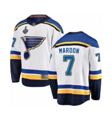 Men's St. Louis Blues #7 Patrick Maroon Fanatics Branded White Away Breakaway 2019 Stanley Cup Final Bound Hockey Jersey