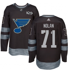 Men's Adidas St. Louis Blues #71 Jordan Nolan Authentic Black 1917-2017 100th Anniversary NHL Jersey