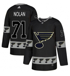 Men's Adidas St. Louis Blues #71 Jordan Nolan Authentic Black Team Logo Fashion NHL Jersey