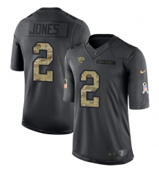 Men's Nike Jacksonville Jaguars #2 Landry Jones Limited Black 2016 Salute to Service NFL Jersey