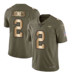 Men's Nike Jacksonville Jaguars #2 Landry Jones Limited Olive Gold 2017 Salute to Service NFL Jersey