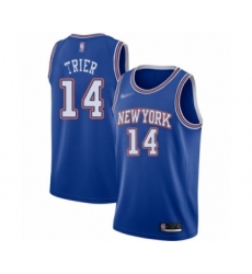 Youth New York Knicks #14 Allonzo Trier Swingman Blue Basketball Jersey - Statement Edition