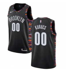 Youth Nike Brooklyn Nets #00 Rodions Kurucs Swingman Black NBA Jersey - 2018 19 City Edition