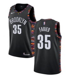 Women's Nike Brooklyn Nets #35 Kenneth Faried Swingman Black NBA Jersey - 2018 19 City Edition