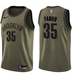 Youth Nike Brooklyn Nets #35 Kenneth Faried Swingman Green Salute to Service NBA Jersey