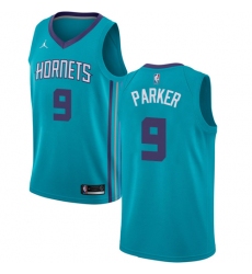 Men's Nike Jordan Charlotte Hornets #9 Tony Parker Swingman Teal NBA Jersey - Icon Edition