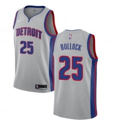 Men's Nike Detroit Pistons #25 Reggie Bullock Swingman Silver NBA Jersey Statement Edition