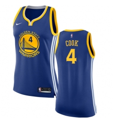 Women's Nike Golden State Warriors #4 Quinn Cook Swingman Royal Blue NBA Jersey - Icon Edition