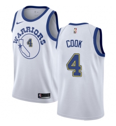 Women's Nike Golden State Warriors #4 Quinn Cook Swingman White Hardwood Classics NBA Jersey