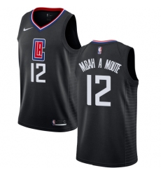 Men's Nike Los Angeles Clippers #12 Luc Mbah a Moute Swingman Black NBA Jersey Statement Edition