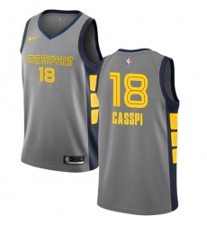 Men's Nike Memphis Grizzlies #18 Omri Casspi Swingman Gray NBA Jersey - City Edition