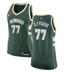 Women's Nike Milwaukee Bucks #77 Ersan Ilyasova Swingman Green NBA Jersey - Icon Edition