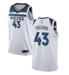Men's Nike Minnesota Timberwolves #43 Anthony Tolliver Swingman White NBA Jersey - Association Edition