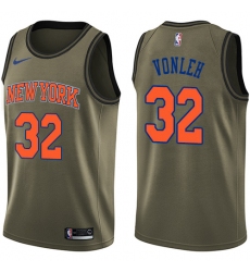Men's Nike New York Knicks #32 Noah Vonleh Swingman Green Salute to Service NBA Jersey