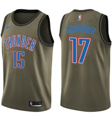 Youth Nike Oklahoma City Thunder #17 Dennis Schroder Swingman Green Salute to Service NBA Jersey