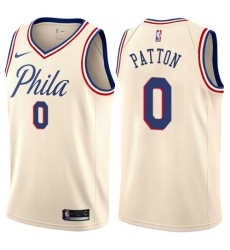 Men's Nike Philadelphia 76ers #0 Justin Patton Swingman Cream NBA Jersey - City Edition
