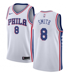 Men's Nike Philadelphia 76ers #8 Zhaire Smith Swingman White NBA Jersey - Association Edition