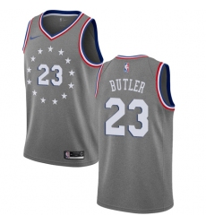 Men's Nike Philadelphia 76ers #23 Jimmy Butler Swingman Gray NBA Jersey - City Edition