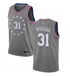 Men's Nike Philadelphia 76ers #31 Mike Muscala Swingman Gray NBA Jersey - City Edition